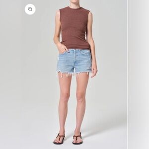 Agolde Parker Cut-Off Jean Shorts in Swapmeet